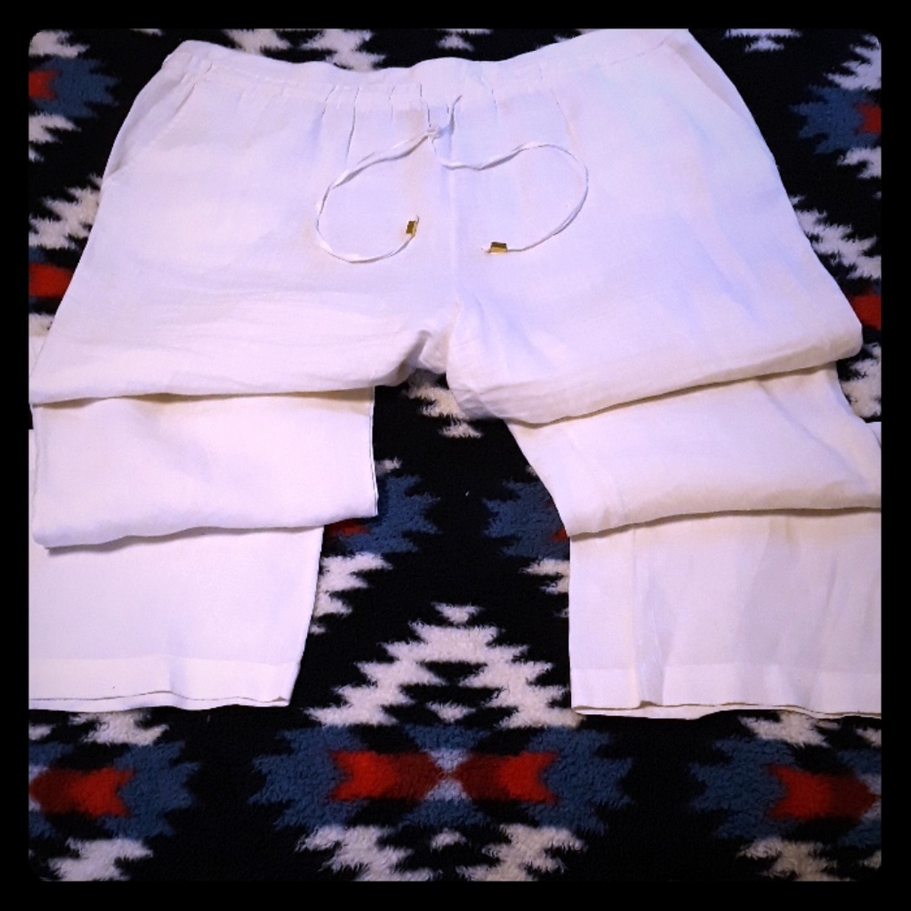 Ellen Tracy sz XL Linen Pants w Pockets